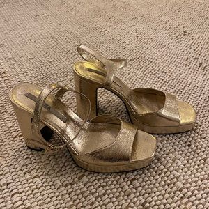 Gold Metallic Platform Heel